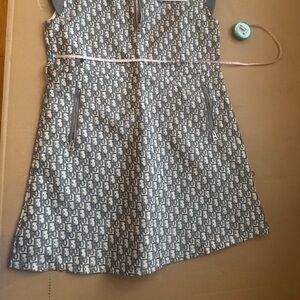 Dior Monogram A-Line Dress in Gray and White As Is large